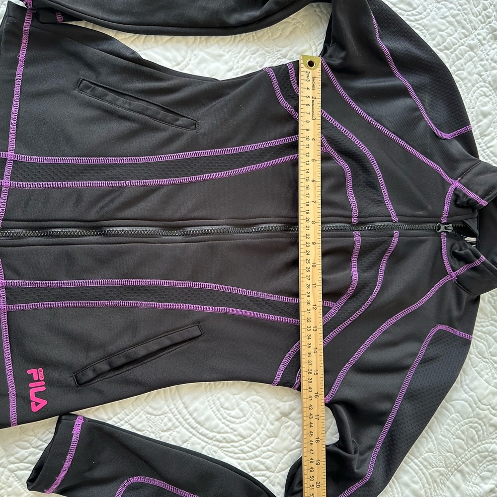 Women's Black and Purple Zip Up by Fila - Picture 12 of 17